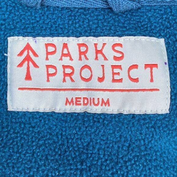 Kids Blue Teal Parks Project Snap Front Fleece/Jacket Medium EUC Unisex - Picture 3 of 3
